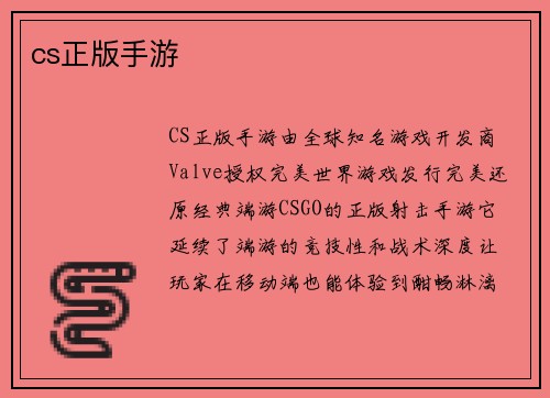 cs正版手游