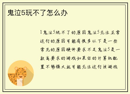 鬼泣5玩不了怎么办